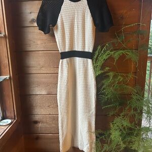 Daily practice Black and White Knit Dress